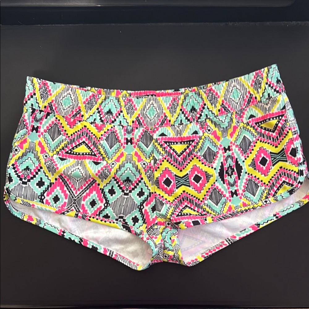 BillaBong- Colorful Geometric Women's Mini Swim Shorts